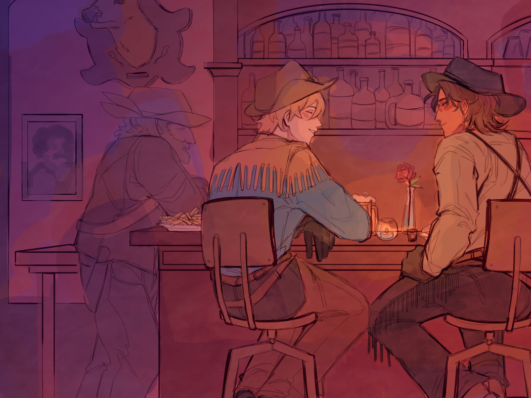 western dinner date, color planning | 2024, digital